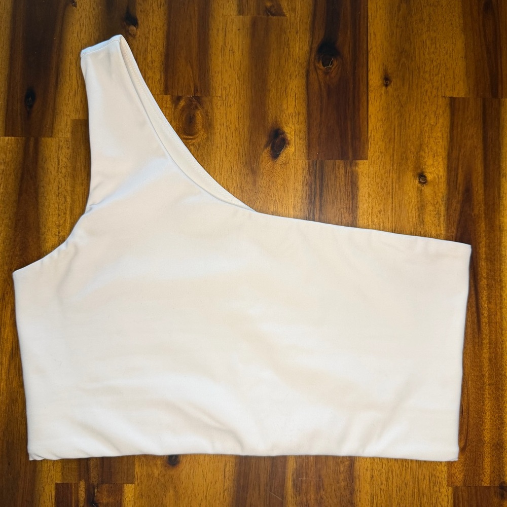 Girlfriend Collective Bianca One Shoulder Sports Bra Crop Top Size Medium